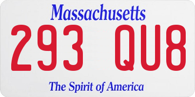 MA license plate 293QU8