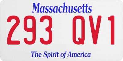 MA license plate 293QV1
