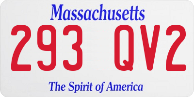 MA license plate 293QV2