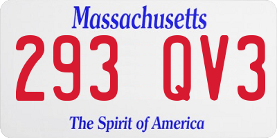 MA license plate 293QV3