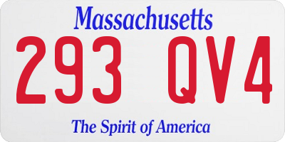 MA license plate 293QV4