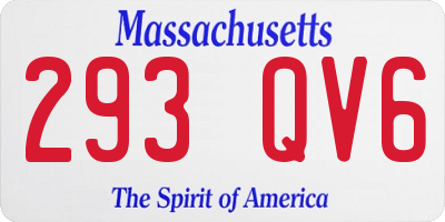 MA license plate 293QV6