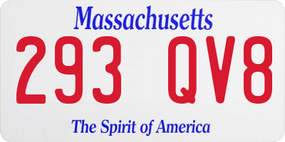 MA license plate 293QV8