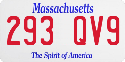 MA license plate 293QV9