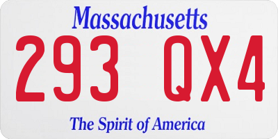 MA license plate 293QX4