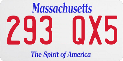 MA license plate 293QX5