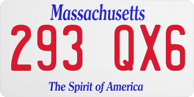 MA license plate 293QX6