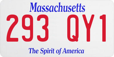 MA license plate 293QY1