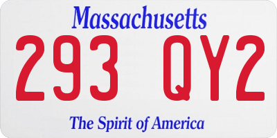 MA license plate 293QY2