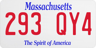 MA license plate 293QY4