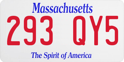 MA license plate 293QY5