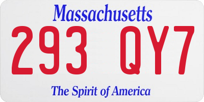 MA license plate 293QY7