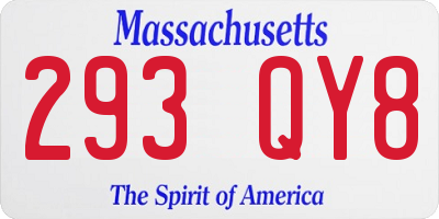 MA license plate 293QY8