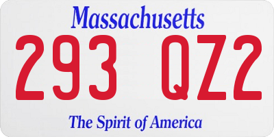 MA license plate 293QZ2