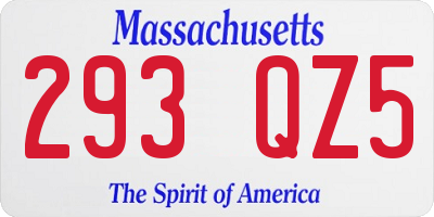 MA license plate 293QZ5
