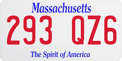 MA license plate 293QZ6