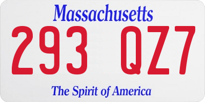 MA license plate 293QZ7