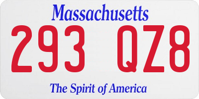 MA license plate 293QZ8
