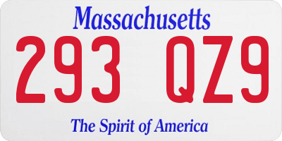 MA license plate 293QZ9