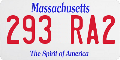 MA license plate 293RA2