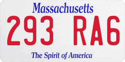 MA license plate 293RA6