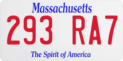 MA license plate 293RA7