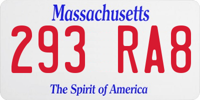 MA license plate 293RA8