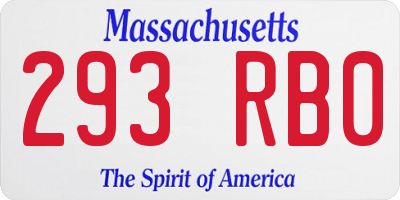 MA license plate 293RB0
