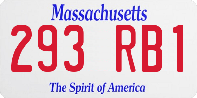 MA license plate 293RB1