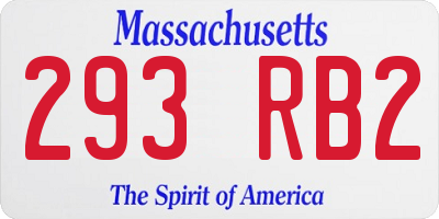 MA license plate 293RB2
