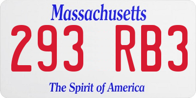 MA license plate 293RB3
