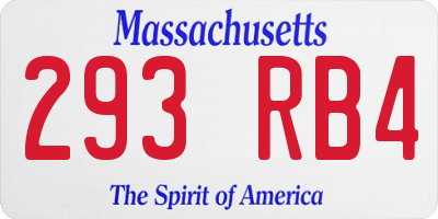 MA license plate 293RB4