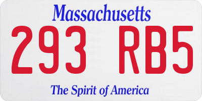 MA license plate 293RB5