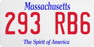 MA license plate 293RB6