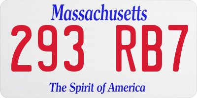 MA license plate 293RB7