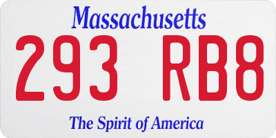 MA license plate 293RB8