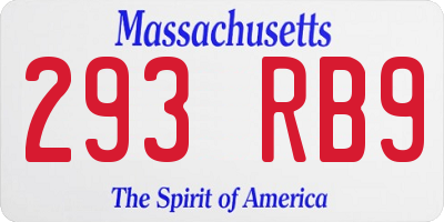 MA license plate 293RB9