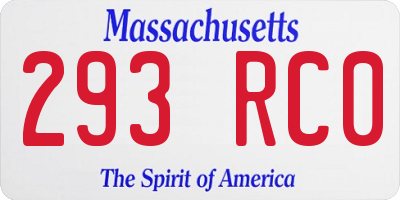 MA license plate 293RC0