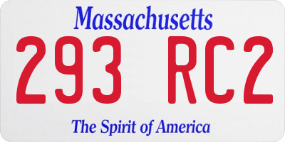 MA license plate 293RC2