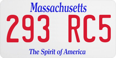 MA license plate 293RC5