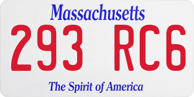 MA license plate 293RC6