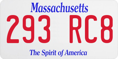 MA license plate 293RC8