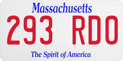 MA license plate 293RD0