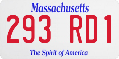 MA license plate 293RD1