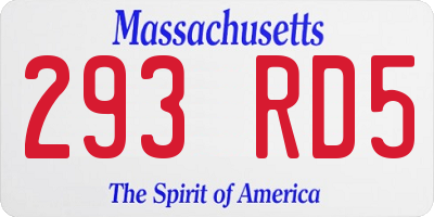MA license plate 293RD5