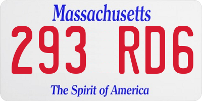 MA license plate 293RD6