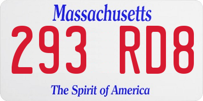 MA license plate 293RD8