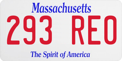 MA license plate 293RE0