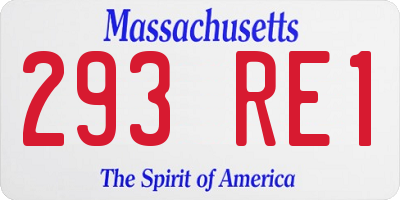 MA license plate 293RE1