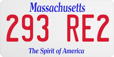 MA license plate 293RE2